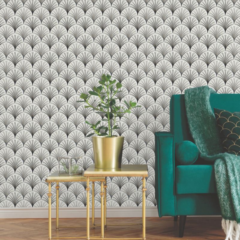 Vinyltapet på nonwoven Nenad lysgrå