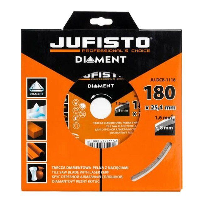 Jufisto fuld diamantklinge 180 x 1,6 x 25,4 mm