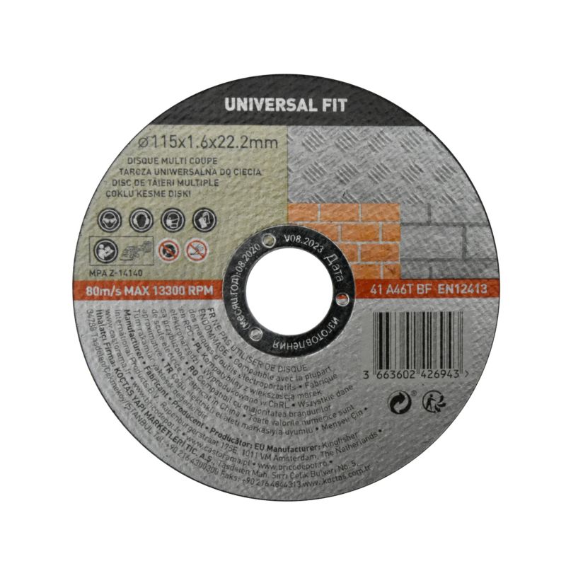Universal fit multifunktionel skæreskive 115 x 1,6 mm