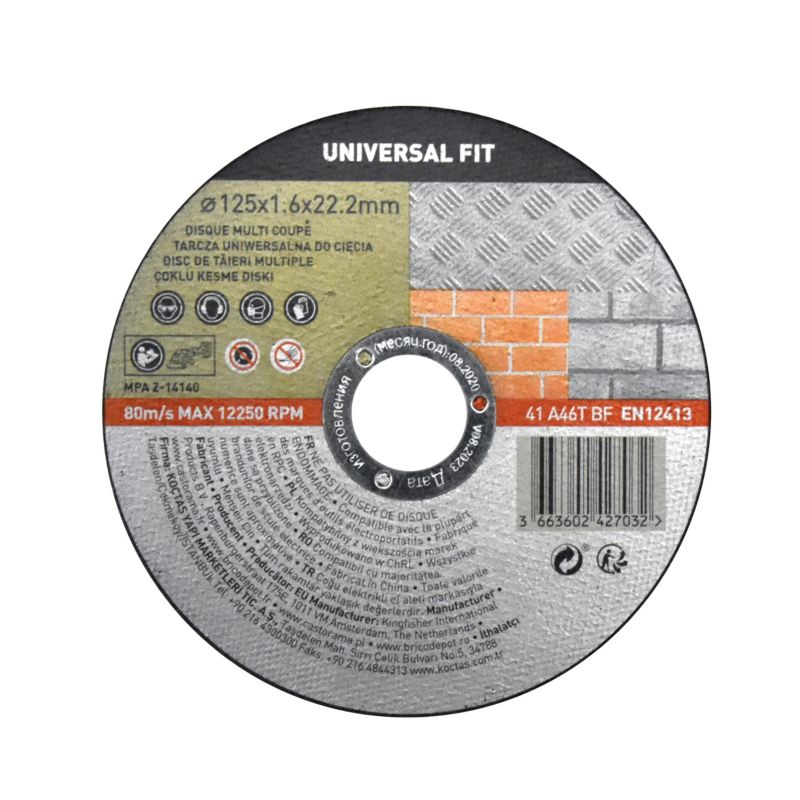 Universal fit multifunktionel skæreskive 125 x 1,6 mm