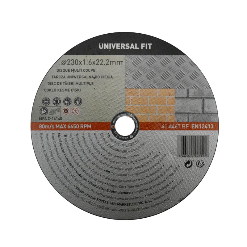 Universal fit multifunktionel skæreskive 230 x 1,6 mm