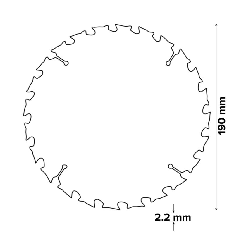 Erbauer træcirkelsavklinge 190 x 30/25/20/16 mm 24T