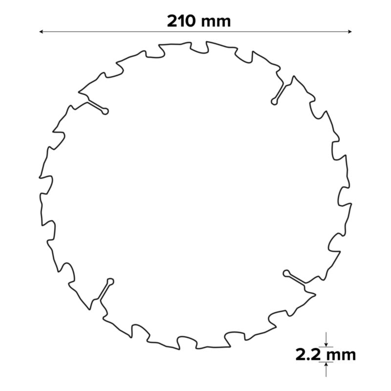 Erbauer træskæreskive 210 x 30/25/20/16 mm 20T