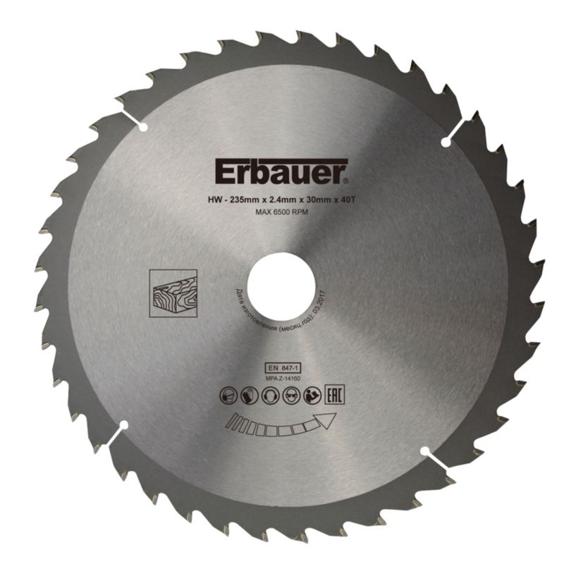 Erbauer træskive 235 x 30/20 mm 40T