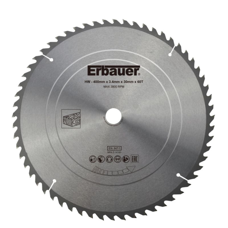 Erbauer træskæreskive 400 x 30 mm 60T