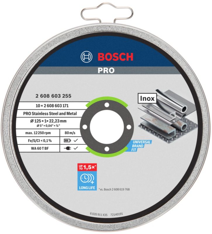 Bosch metalskive 125 x 22,2 mm, 10 stk.