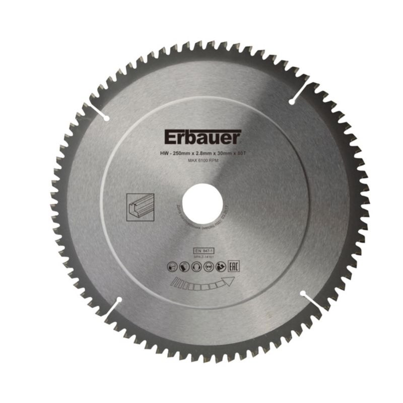 Erbauer universal klinge 250 x 30/25/20/16 mm 80T