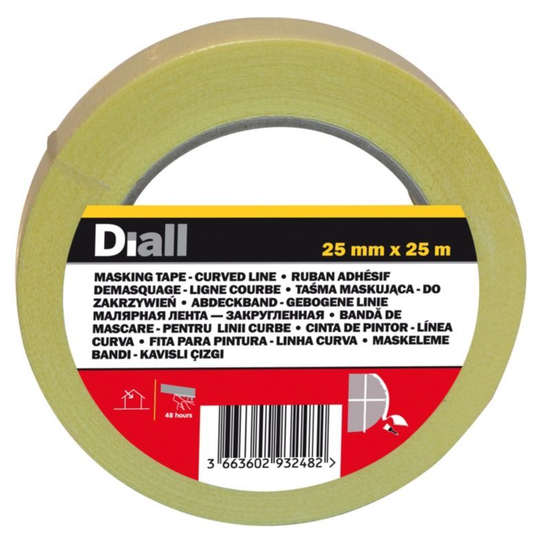 Diall malertape til ujævne overflader 25 mm x 25 m