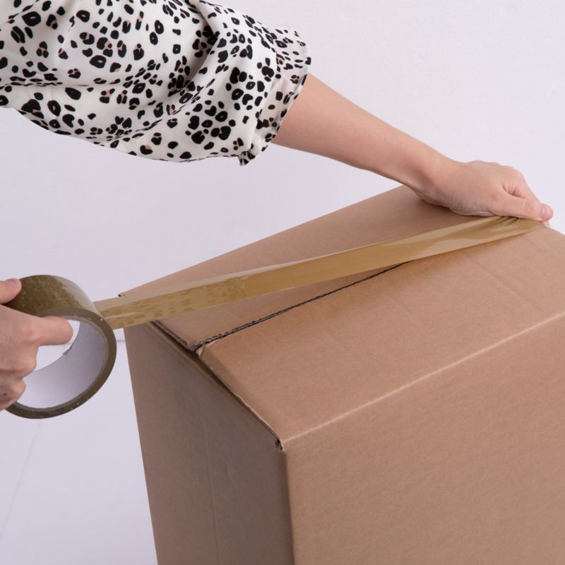 Pakningstape 50 mm x 50 m brun 2 stk.