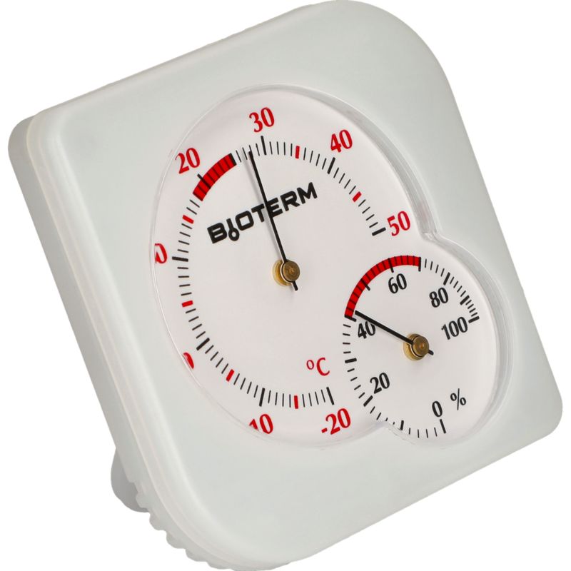 Indendørs termometer/hygrometer i hvid