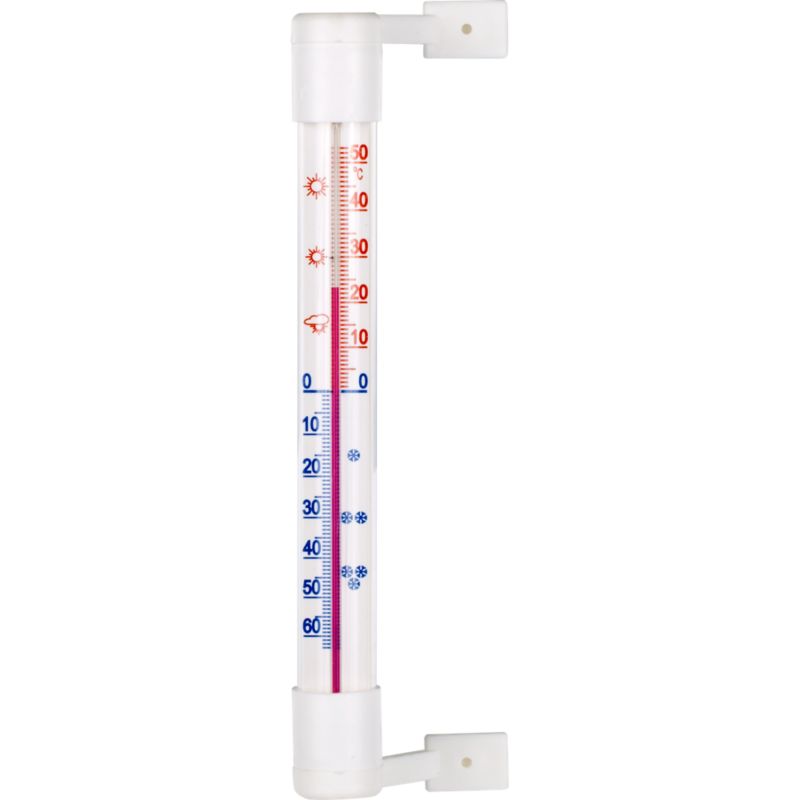 Rørformet vinduestermometer 18 cm hvid