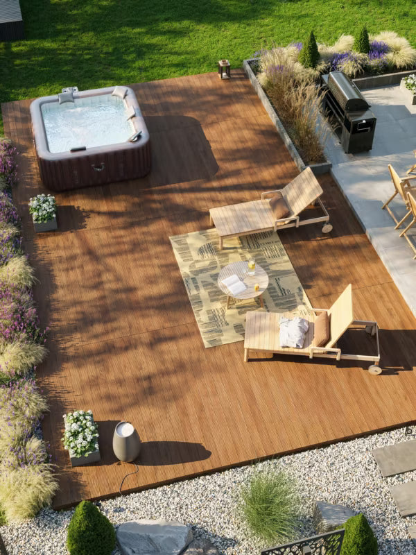 Terrassebræt Termotræ Gran 2,6x11,7x240 cm Brun