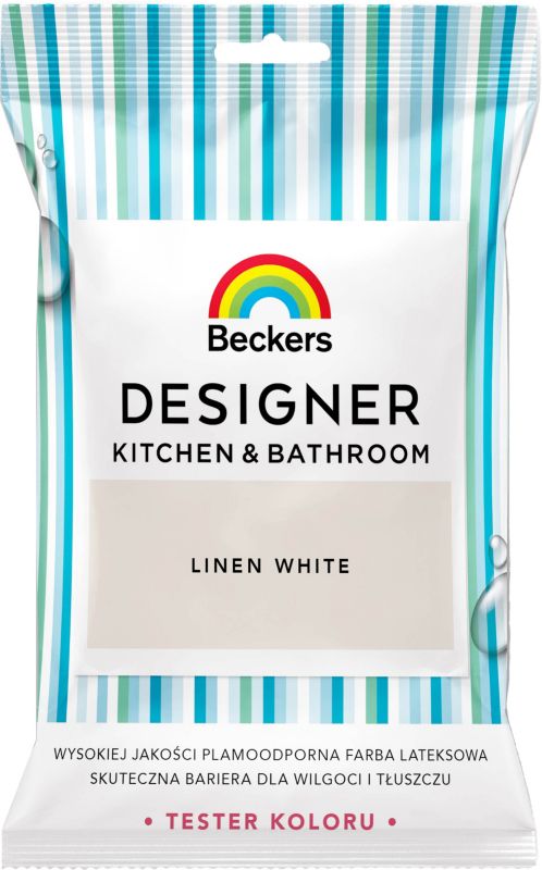 Tester af farve Beckers Designer Kitchen & Bathroom Linen White 0,05 l