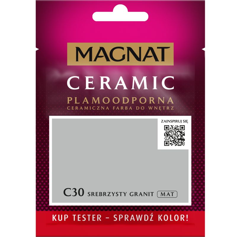 Tester maling Magnat Ceramic C30 sølvgranit 0,03 l