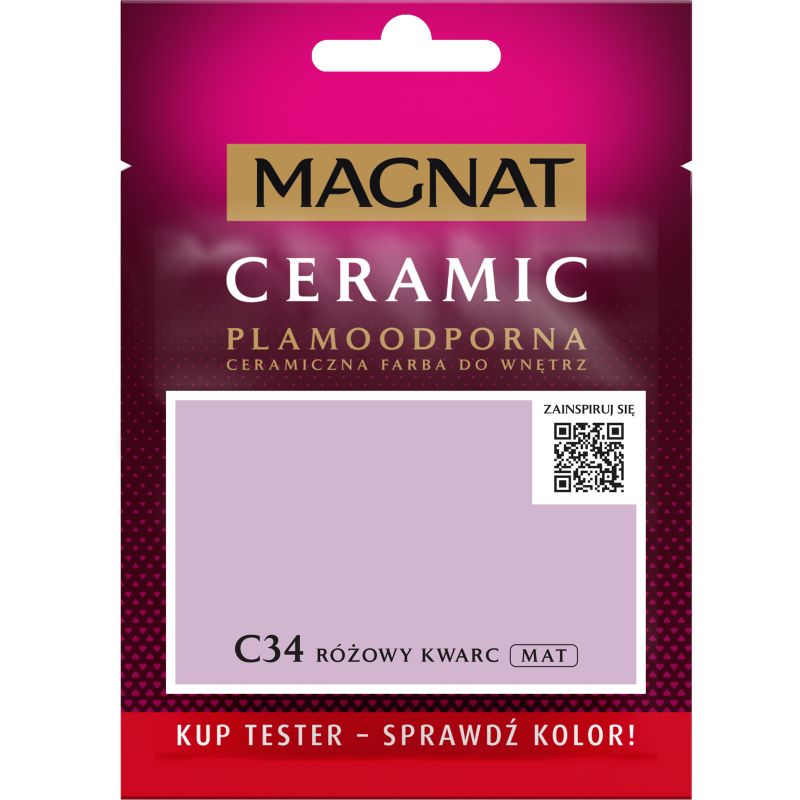 Tester maling Magnat Ceramic C34 lyserød kvarts 0,03 l
