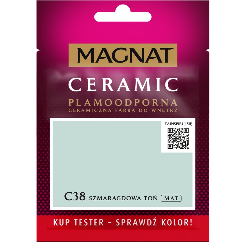 Tester maling Magnat Ceramic C38 smaragdgrøn tone 0,03 l