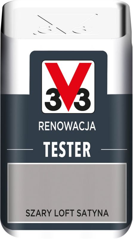 V33 renoveringsmaling tester grå loft satin 0,05 l