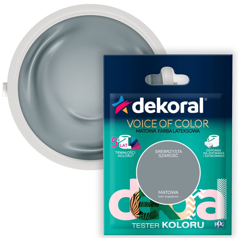 Testerfarve Dekoral Voice of Color sølvgrå 0,05 l