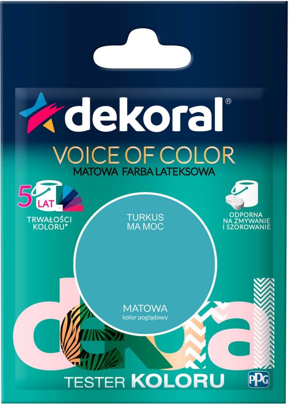 Testerfarve Dekoral Voice of Color turkis ma moc 0,05 l