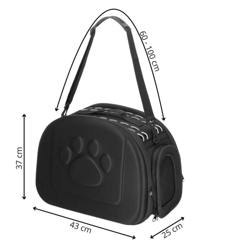 Transporttaske til dyr op til 10 kg Springos 20x35x20 cm taske til hund, kat, kanin, str. M sort 1 stk.