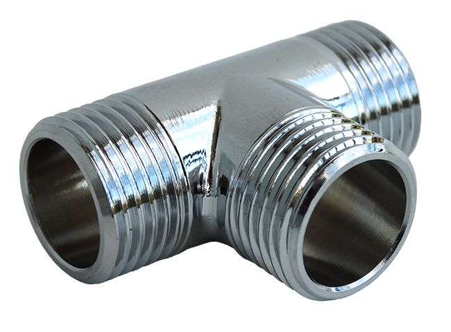 Kromet 1/2" rør-T-stykke