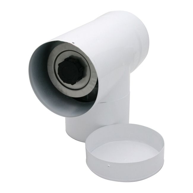 Spiroflex dobbeltvægget grenrør 80/125 mm med låg, hvid