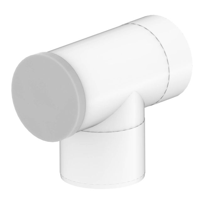 To-vægget grenrør med låg Spiroflex 60/100 hvid