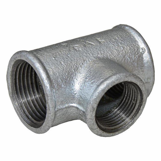 Gevindmuffe T-stykke 1" x 3/4" galvaniseret