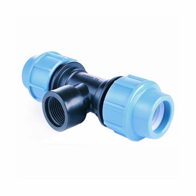 PE Pipelife-t-stykke med indvendig gevind 25 mm x 1" x 25 mm