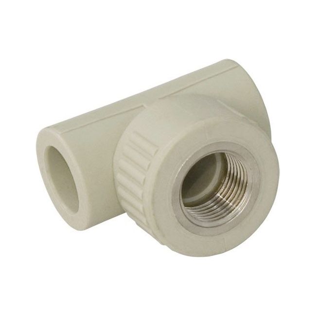 PP-R trerørstykke Idmar Group med indvendig messinggevind 20 x 1/2"