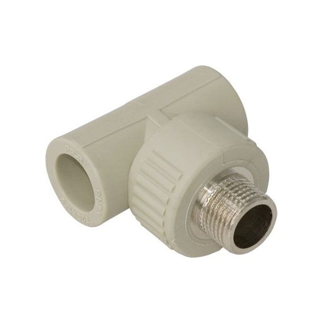 PP-R trerørstykke Idmar Group med udvendigt messinggevind 25 x 1/2"