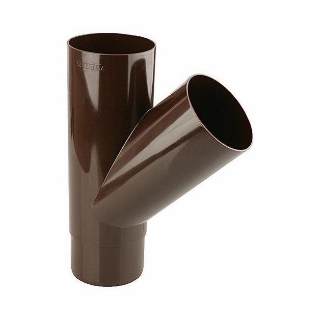 Marley 45° tagrende-t-stykke 105/105 mm i brun