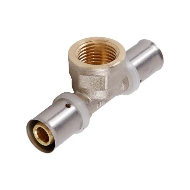 Presfittings T-stykke med indvendigt gevind 20 x 3/4" x 20 fra Idmar Group
