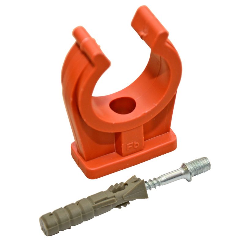 Enkelt rørholder til kobberrør 4 stk. 15 mm