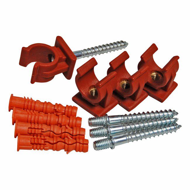 Enkelt rørholder til kobberrør 4 stk. 28 mm