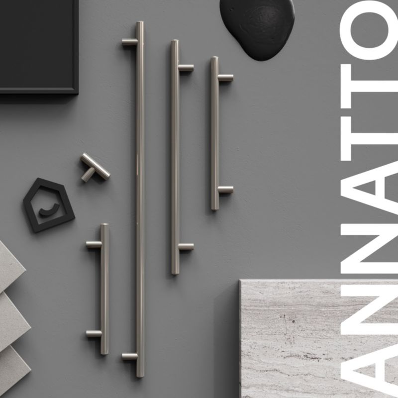 GoodHome Annatto T møbelgreb 220 mm i børstet nickel, 2 stk.