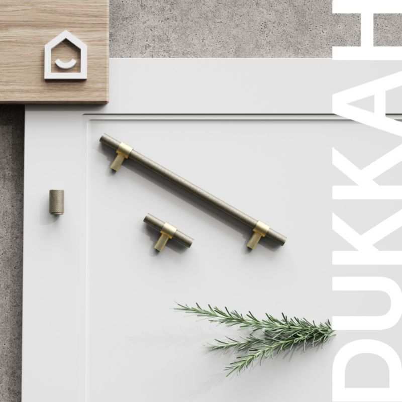 GoodHome Dukkah T møbelgreb 95 mm antik messing