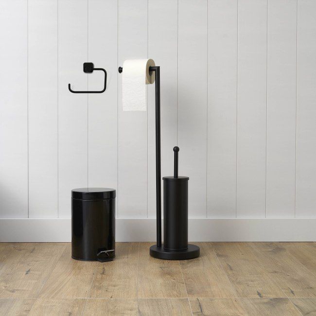 GoodHome Koros papirholder i mat-sort stål