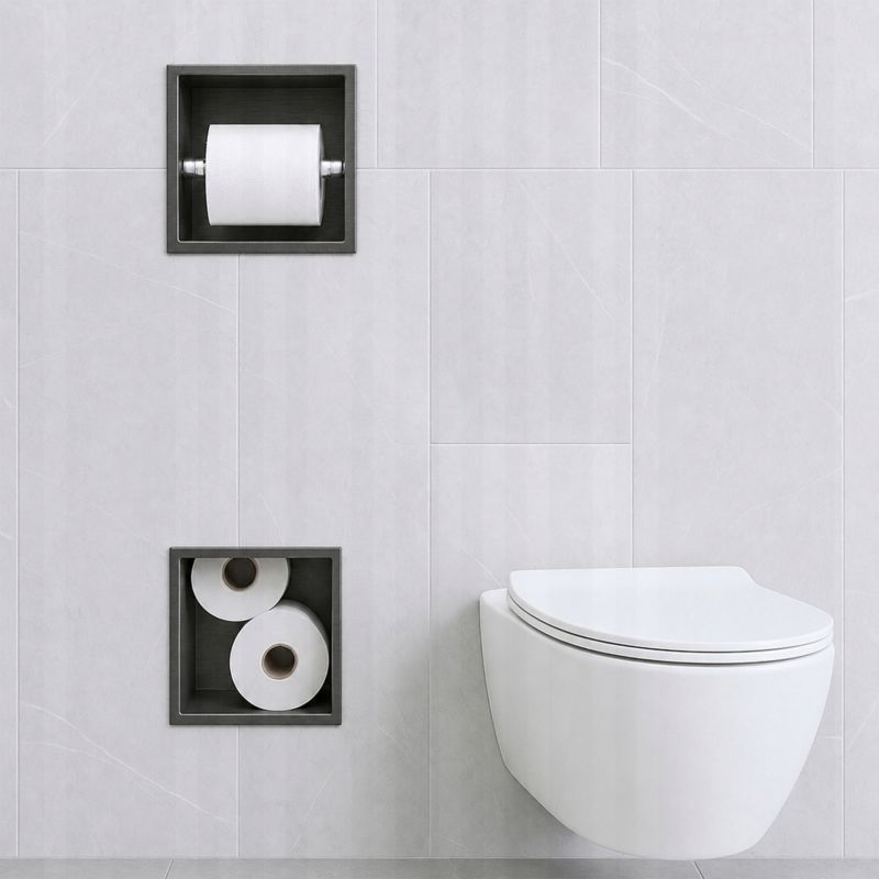 Toiletrulleholder til Indbygning Børstet Gun Gray Stål 184 cm