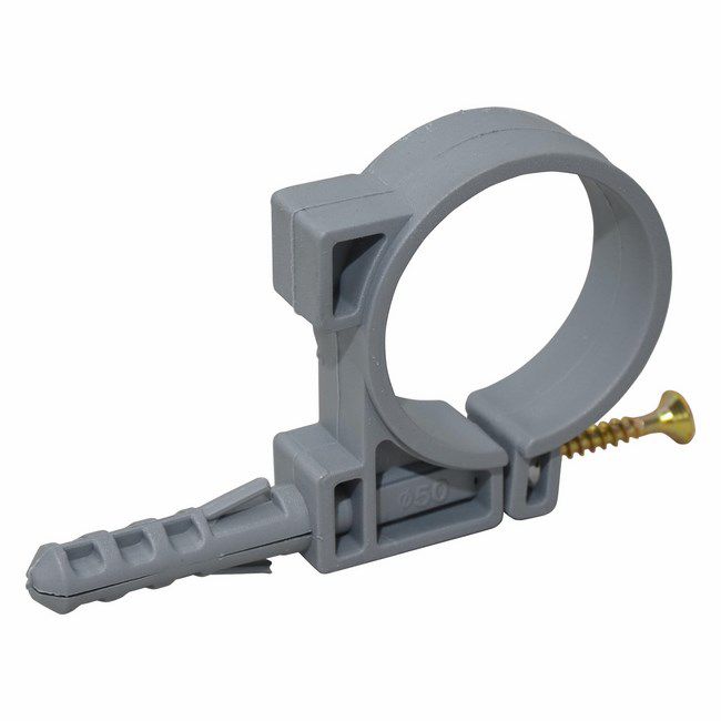 Plastikrørholder til 50 mm rør, sæt med 5 stk.