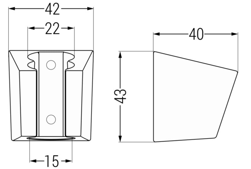Mexen Inny firkantet brusehåndtag i krom, 1 stk.