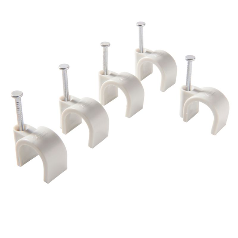 Runde kabelholdere 14 mm 15 stk. grå