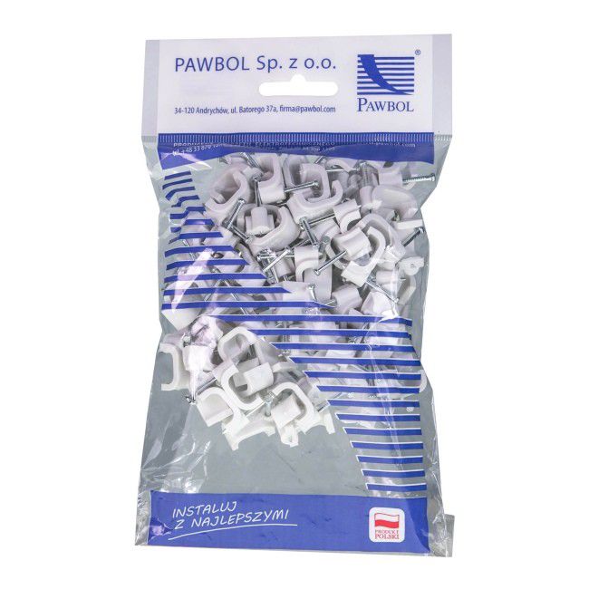 Eglotech flade kabelholdere 3 x 2,5 mm hvide 100 stk.