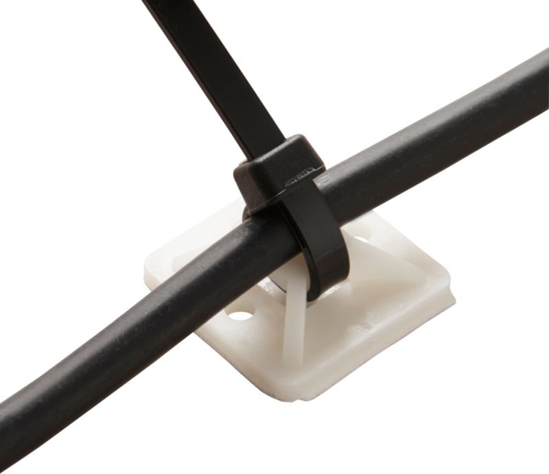 Selvklæbende kabelholdere Diall 25 x 25 mm hvide 25 stk