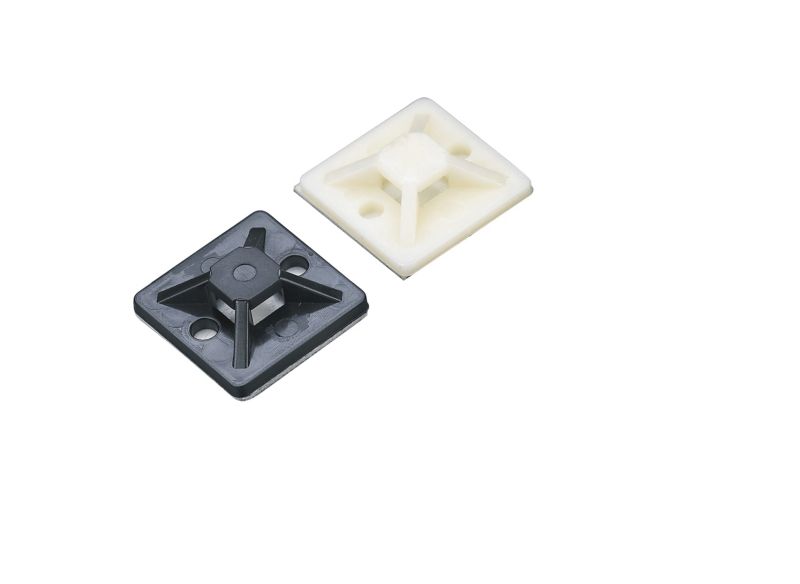 Selvklæbende kabelholdere Diall 25 x 25 mm sorte 100 stk