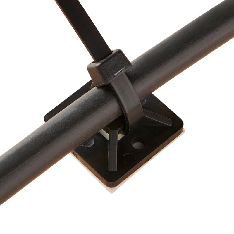 Selvklæbende kabelholdere Diall 25 x 25 mm sorte 25 stk