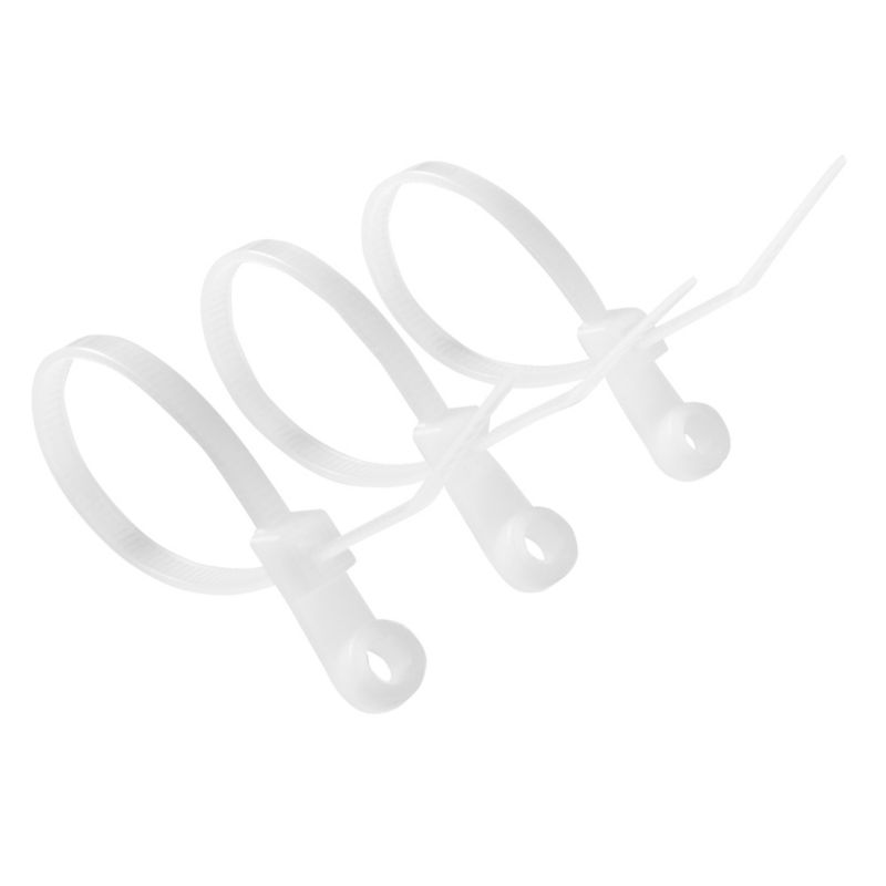 Klemmeholdere med strips 3,6 x 150 mm hvide 100 stk.