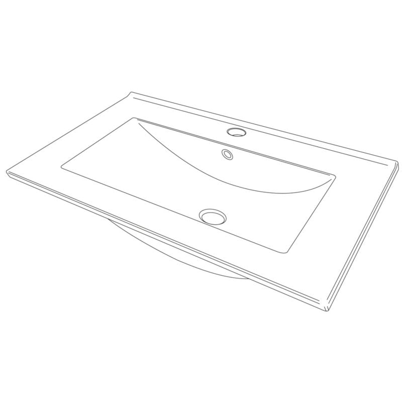 Keramisk indbygget vask Aruna 80 cm