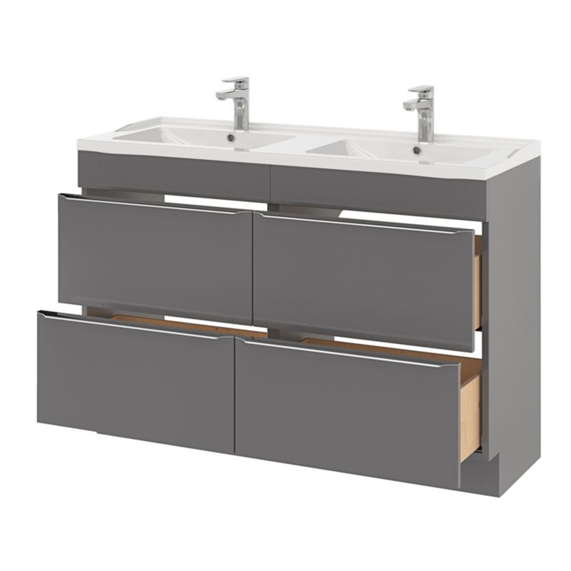 GoodHome Lana 120 cm keramisk vask med bundventil