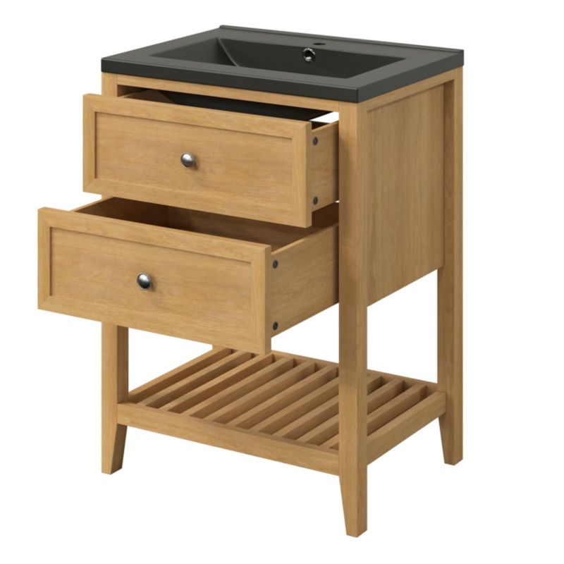 GoodHome Nira keramisk vask 60 cm sort